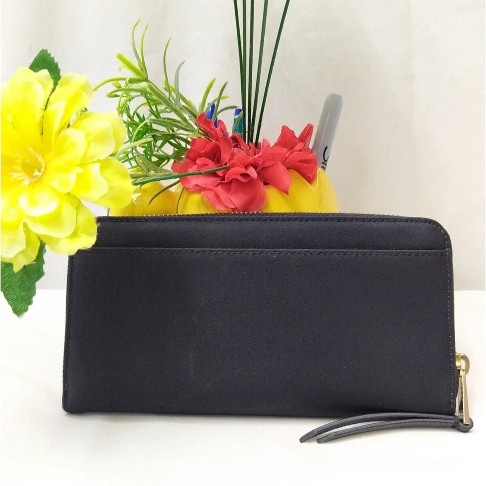 Kate Spade New York Black Dawn Place Embellished Neda Nylon Wallet